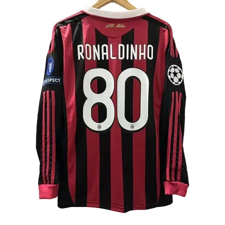 AC Milan Local 09/10 Manga Larga - Ronaldinho 80